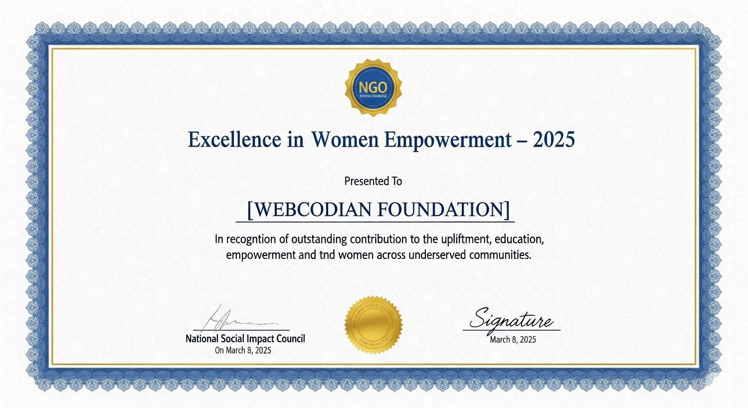 Excellence in Women Empowerment - 2025